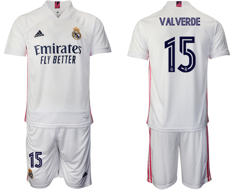 Men 2020-2021 club Real Madrid home #15 white Soccer Jerseys